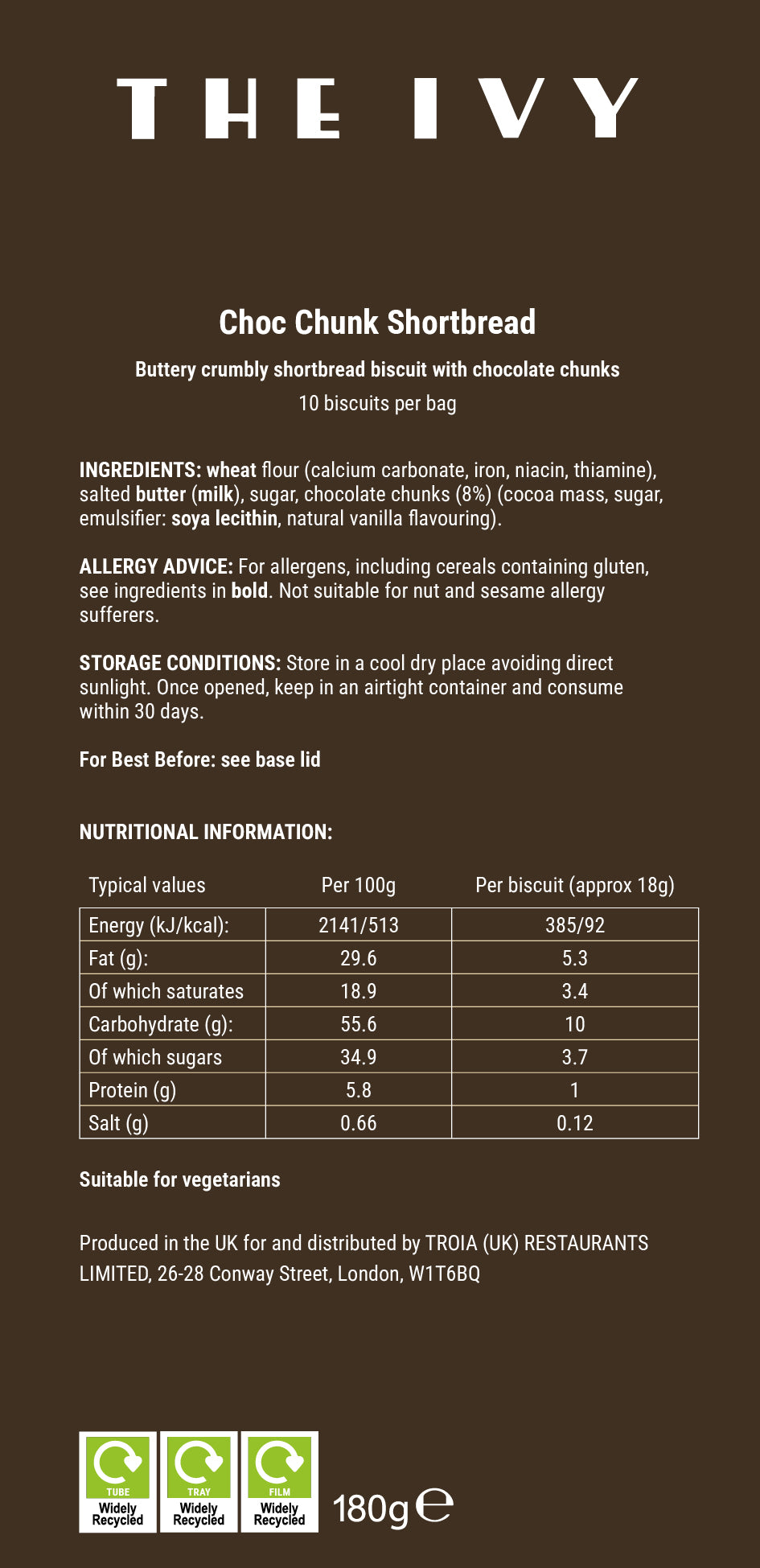 Chocolate Chunk Shortbread Biscuits